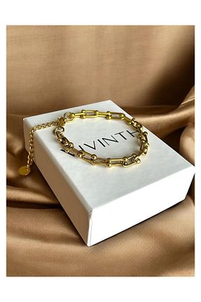 دستبند استیل (فولاد) زرد زنانه استیل ضد زنگ Vivinth - کد 931681113