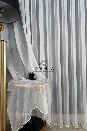 پرده توری سفید ریل دار LisabellaHome - کد 932389403