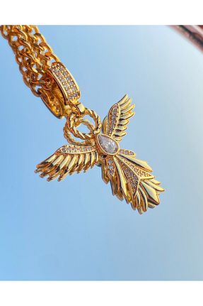 گردنبند استیل ( فولاد ) طلائی زنانه سنک زیرکون Inure Jewelry - کد 858124662