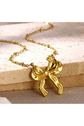 گردنبند جواهر متالیک زنانه برنجی monalisatoka - کد 932392707