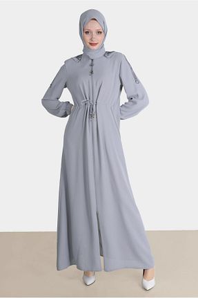 مانتو بلند حجاب طوسی زنانه Alvina - کد 805319225