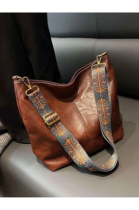 کیف دوشی قهوه ای زنانه چرم مصنوعی Stor - کد 932421034