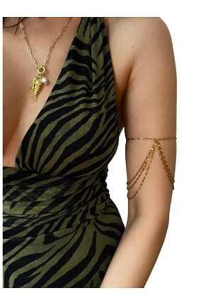 اکسسوری بدن زرد زنانه استیل ضد زنگ Hoop jewelery - کد 930225622