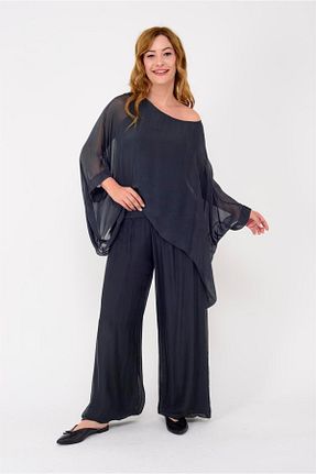 ست بالاتنه و پائین تنه طوسی زنانه بافتنی Bohem Stil - کد 745534738