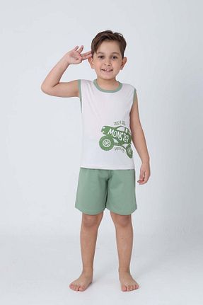 ست بالاتنه و پائین تنه سبز بچه گانه بافت GRI MOR TEKSTIL - کد 933065756