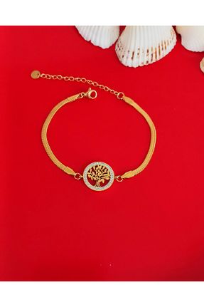 دستبند استیل (فولاد) زرد زنانه استیل (فولاد) mutasarım - کد 932497206