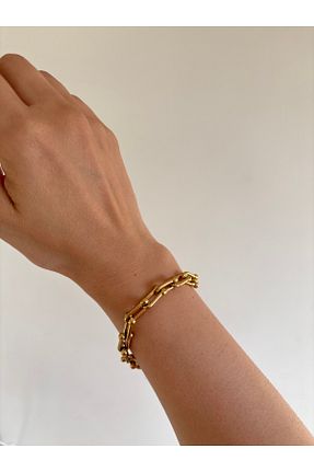 دستبند استیل (فولاد) طلائی زنانه استیل (فولاد) Butik - کد 897797510