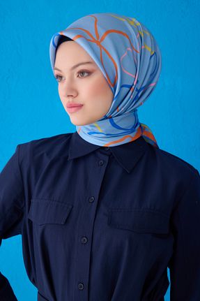 روسری رنگی کرپ ساتن ابریشم Belli - کد 927654635