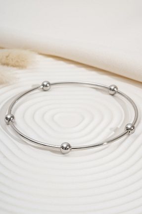 دستبند استیل (فولاد) طوسی زنانه استیل (فولاد) Finesa Jewelry - کد 932537613