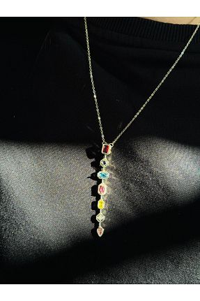 گردنبند جواهر طلائی زنانه برنجی Daynav - کد 932566309