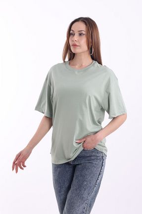 تیشرت سبز زنانه رگولار Ren Kento - کد 928615163