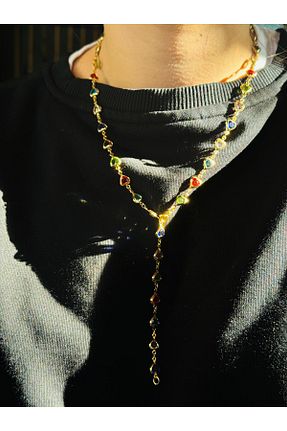 گردنبند جواهر طلائی زنانه برنجی Daynav - کد 932565975