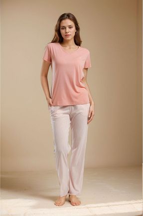ست لباس راحتی صورتی زنانه پنبه پلی استر Pierre Cardin - کد 924966954