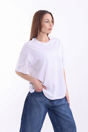 تیشرت سفید زنانه رگولار Ren Kento - کد 928615173