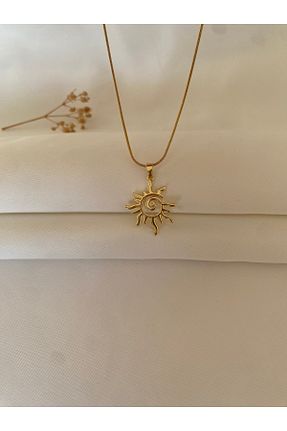 گردنبند استیل ( فولاد ) زرد زنانه استیل ضد زنگ VELMORIA - کد 930578511