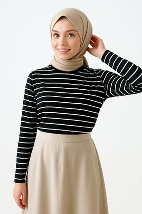 بلوز حجاب مشکی زنانه پنبه ای mirach - کد 803994830