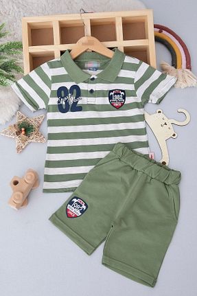 ست بالاتنه و پائین تنه سبز بچه گانه بافتنی voyyo kids baby - کد 933209880