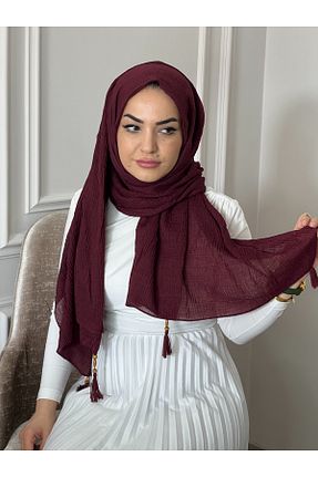 شال زرشکی زنانه پنبه ای NEDEFİT - کد 932595890