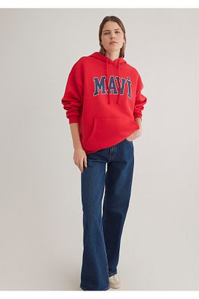 سوئیشرت قرمز زنانه چاپی Mavi - کد 409816874