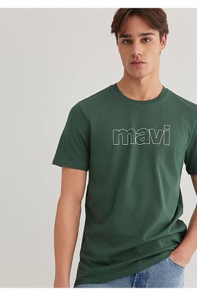 تیشرت سبز مردانه یقه دوچرخه Mavi - کد 799002255