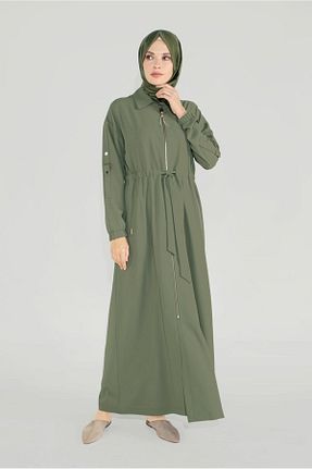 مانتو بلند حجاب خاکی زنانه Alvina - کد 867939465