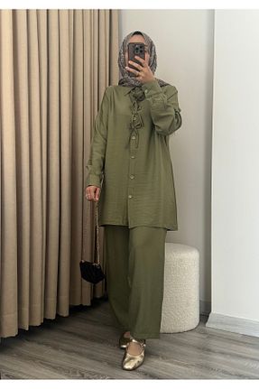ست بالاتنه و پائین تنه حجاب خاکی زنانه رگولار MERİÇ BOUTİQUE - کد 932617274