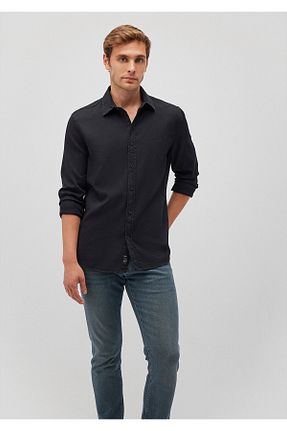 پیراهن مشکی مردانه یقه پیراهنی Mavi - کد 846457844