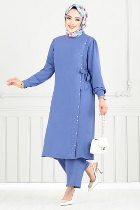 ست بالاتنه و پائین تنه سرمه ای زنانه بافتنی ModaMerve - کد 932618688