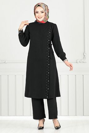 ست بالاتنه و پائین تنه مشکی زنانه بافتنی ModaMerve - کد 932618704