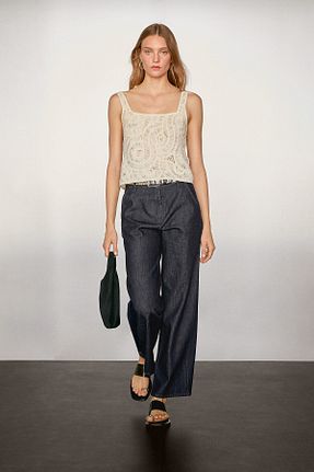 شلوار آبی زنانه پنبه ای Massimo Dutti - کد 932629876