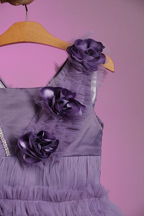 لباس مجلسی و فارغ التحصیلی بنفش بچه گانه توری Pina Kids - کد 929179431