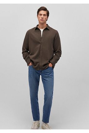 پیراهن قهوه ای مردانه یقه پیراهنی Mavi - کد 866525989