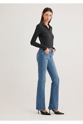 شلوار جین آبی زنانه پاچه اسپانیولی Mavi - کد 895043285