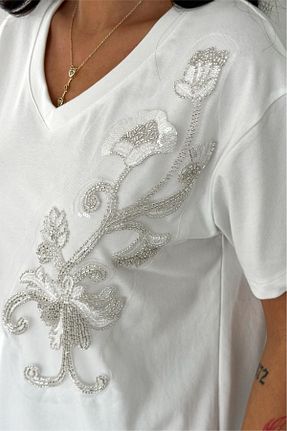 تیشرت سفید زنانه Relaxed FEMELLE - کد 932666380