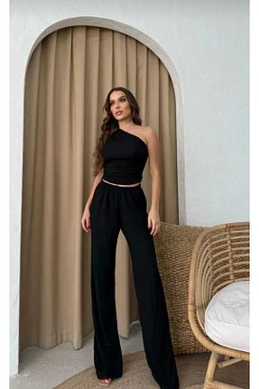 ست بالاتنه و پائین تنه مشکی زنانه بافتنی Xenthe - کد 932665668