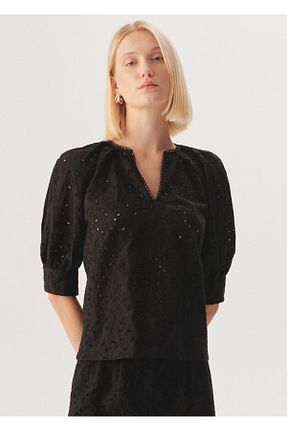 بلوز مشکی زنانه ساده Exquise - کد 925730510