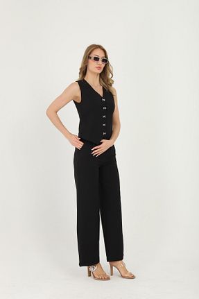 ست بالاتنه و پائین تنه مشکی زنانه بافتنی Milamia - کد 932724532