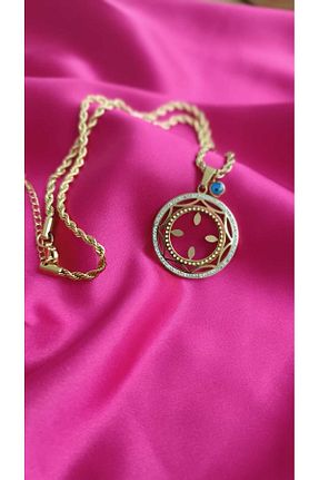 گردنبند استیل ( فولاد ) زرد زنانه استیل ضد زنگ shop - کد 932718865