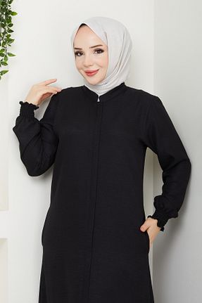 کلاه و ابایا مشکی زنانه کتان A S HAZIR GİYİM - کد 932726790