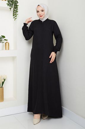 کلاه و ابایا مشکی زنانه کتان A S HAZIR GİYİM - کد 932726790