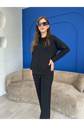 ست بالاتنه و پائین تنه مشکی زنانه بافتنی Devesta Moda - کد 863429700