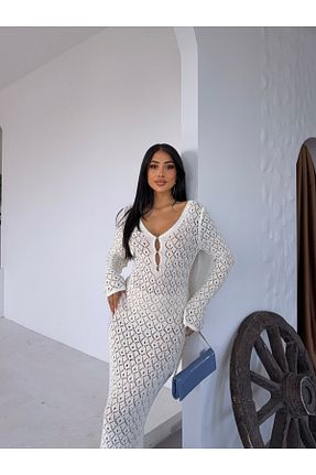 لباس سفید زنانه تریکو kenza