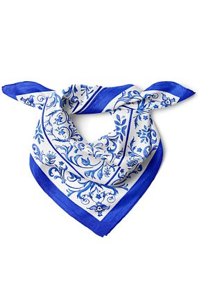 دستمال گردن آبی پلی استر nehir eşarp - کد 924156244