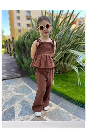 ست بالاتنه و پائین تنه قهوه ای بچه گانه بافتنی My Kids Wear - کد 929214395