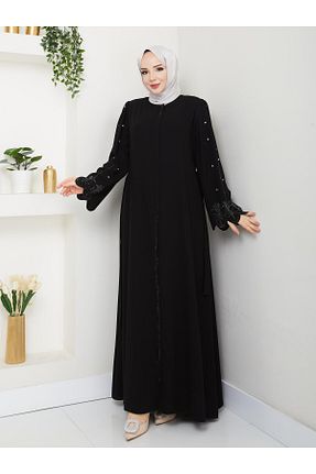 کلاه و ابایا مشکی زنانه نازک Niva Tesettür - کد 932751093