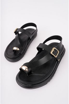 صندل مشکی زنانه چرم مصنوعی bakacstore - کد 929668888