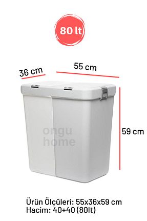سبد لباس طوسی پلاستیک ongu home - کد 124886776