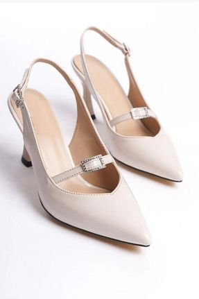 کفش استایلیتو بژ پاشنه نازک Chic Via - کد 933322778