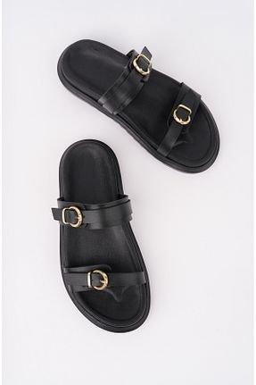 دمپائی مشکی زنانه چرم مصنوعی bakacstore - کد 831369851