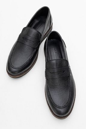 کفش لوفر مشکی مردانه چرم خالص maximoda - کد 932789667